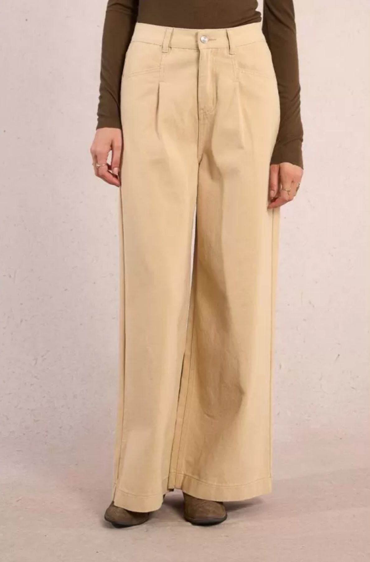 Calças Wide Leg em Algodão