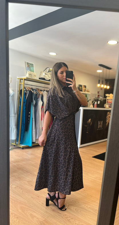 Vestido Camiseiro Animal Print