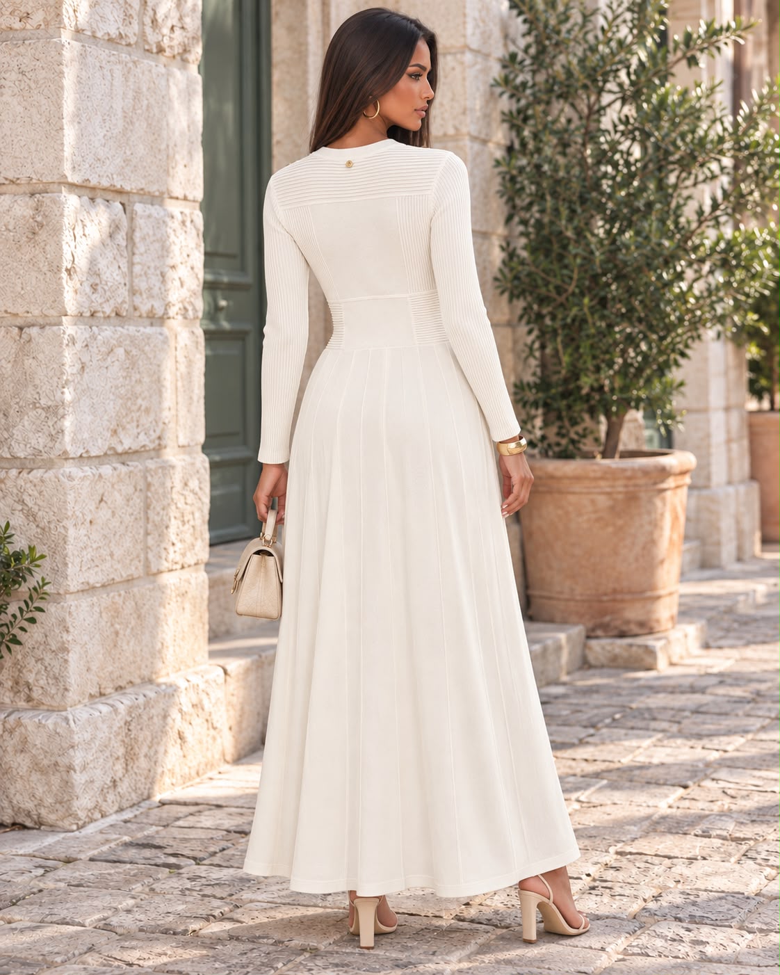 Vestido comprido de malha branco LIU JO