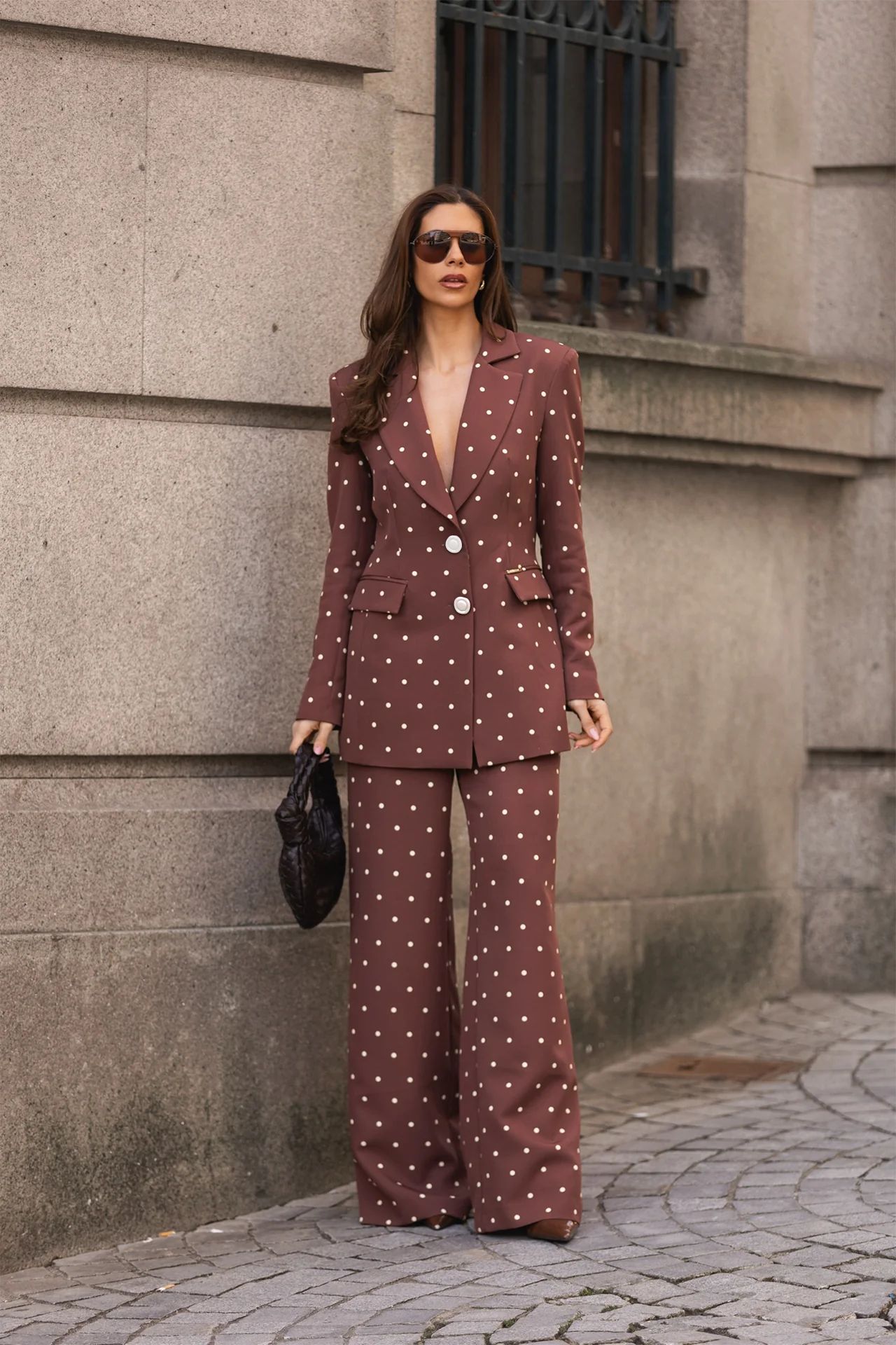 Blazer Citado com Estampado às Bolas