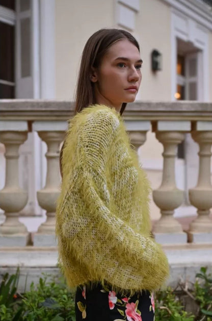 Camisola de malha texturizada