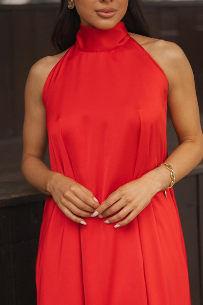 Vestido Halter Acetinado