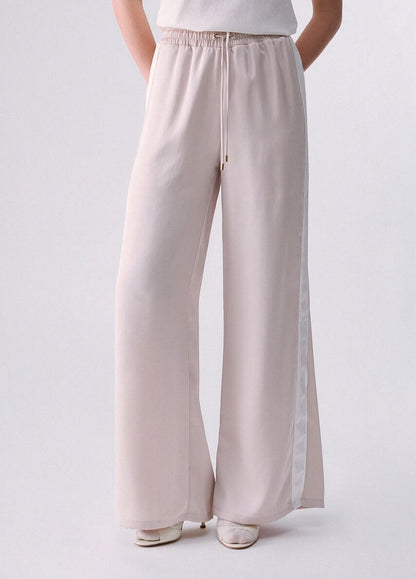 Calça Wide Leg Pérola com Cintura Ajustável