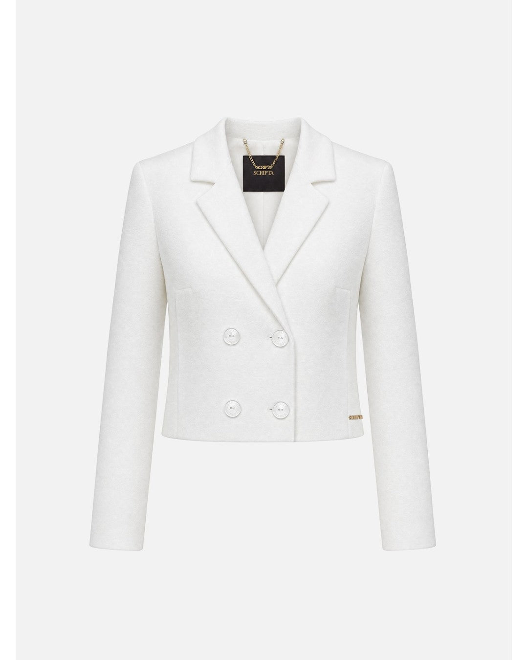 Blazer curto com fecho em trespasse