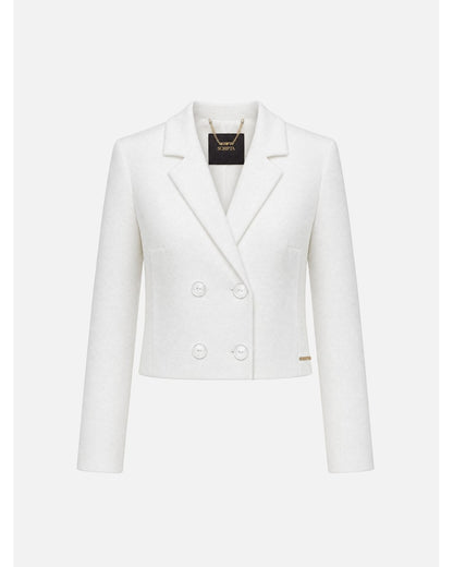 Blazer curto com fecho em trespasse