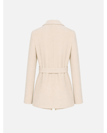 Blazer de trespasse com cinto e pormenor dourado