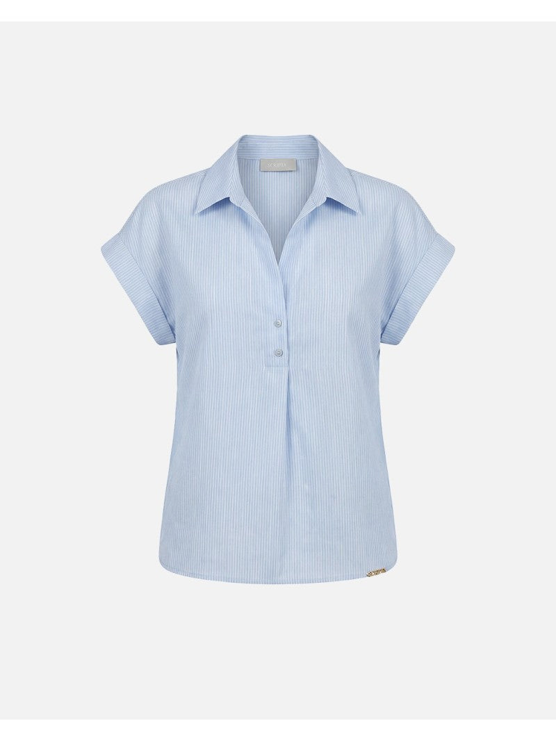 Blusa em linho com risca