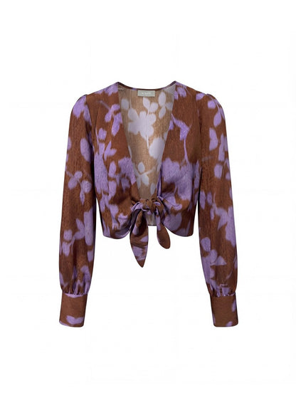 Blusa estampada com nó