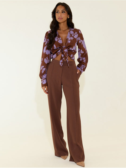 Blusa estampada com nó