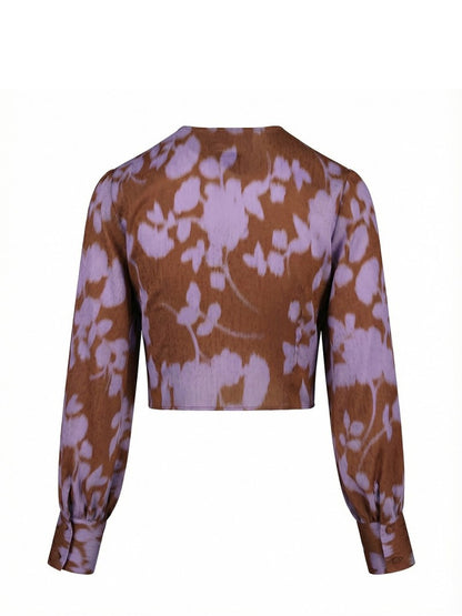 Blusa estampada com nó