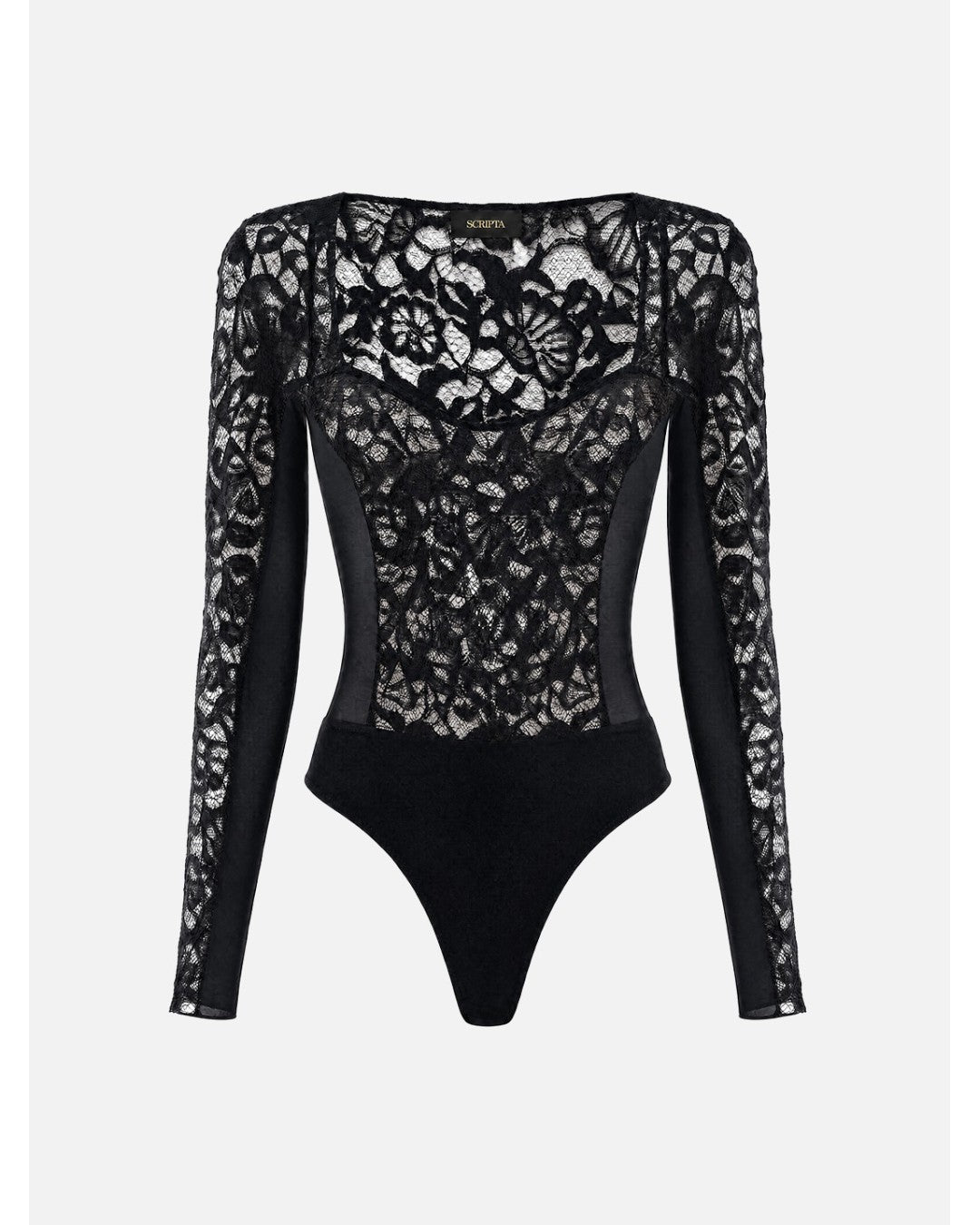 Body em renda com decote quadrado