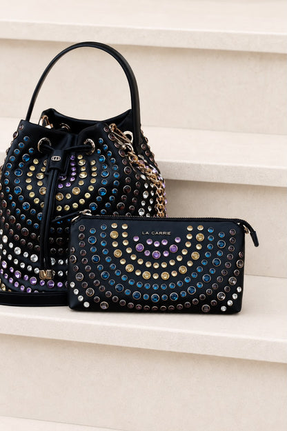 Bolsa La Carrie com Cristais Multicoloridos