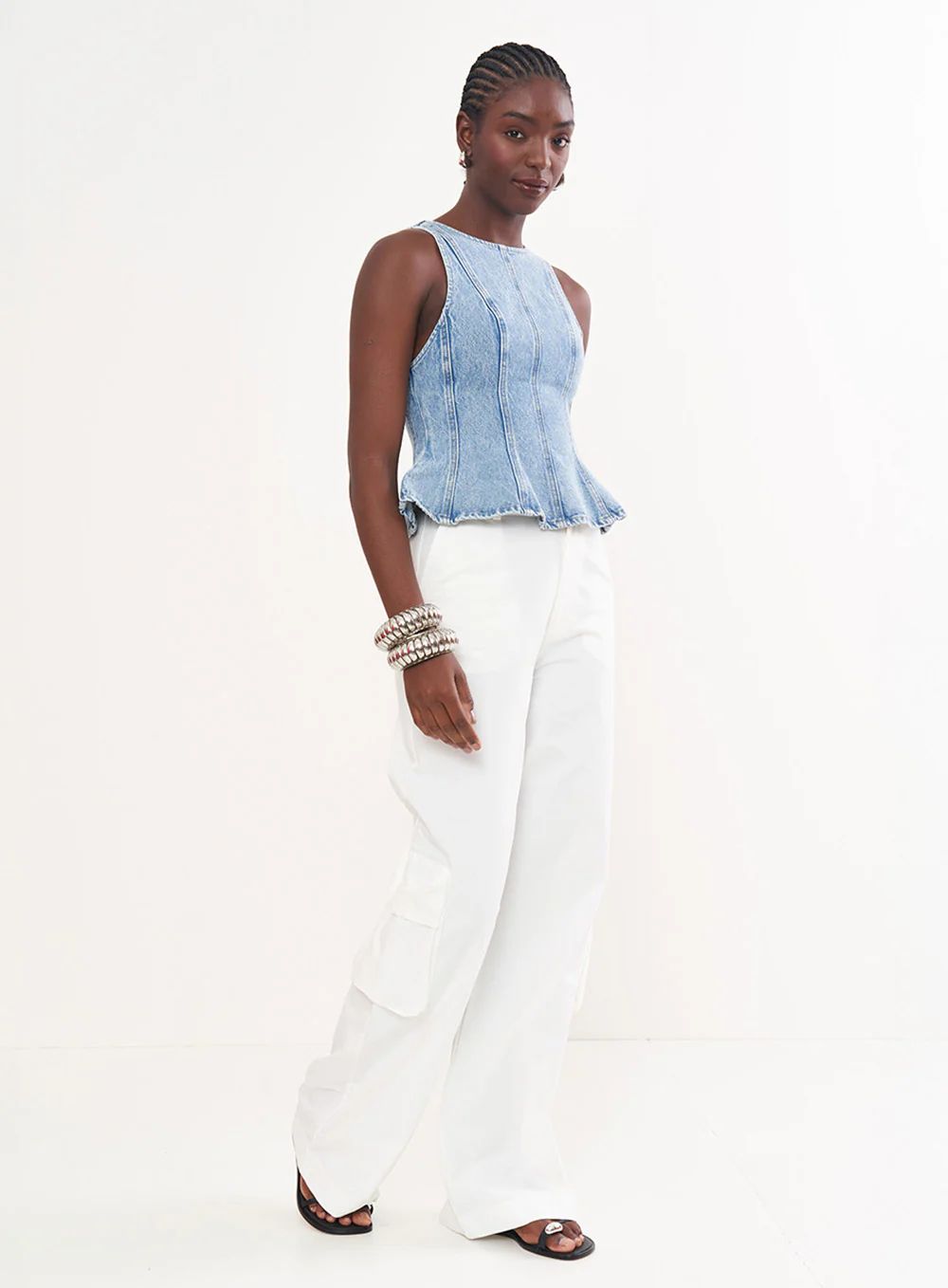 Top Denim Estruturado