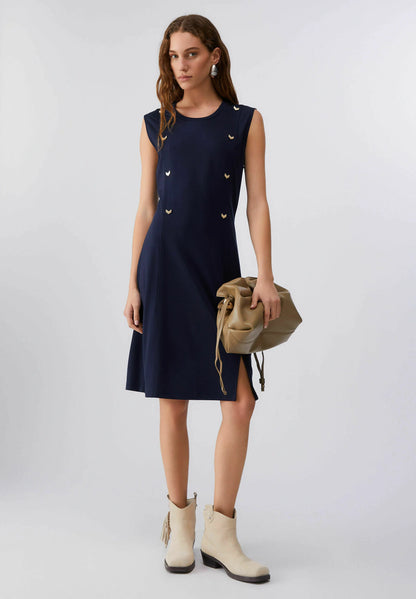 Vestidos de Cavas Com Aplicação Azul Ecuro