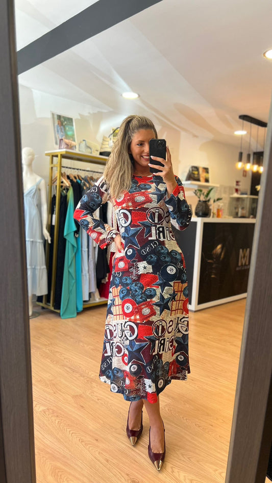 Vestido Midi Estampado