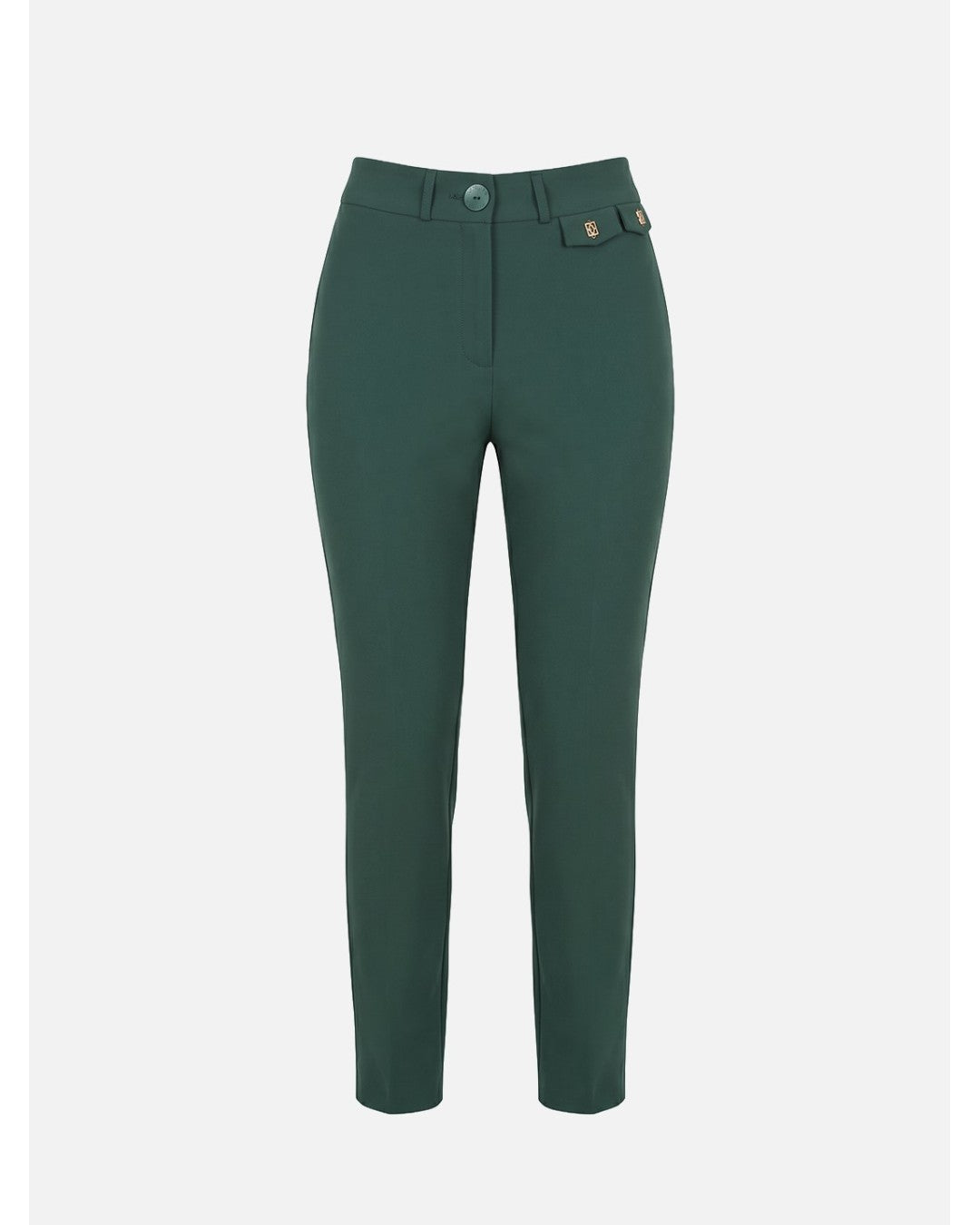 Calça clássica com logos metalizados