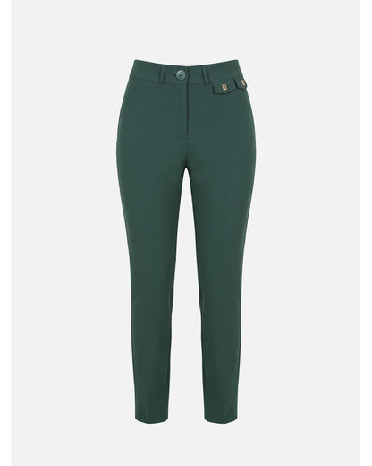 Calça clássica com logos metalizados