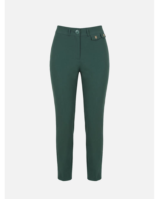 Calça clássica com logos metalizados