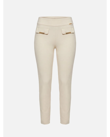 Calça clássica com pormenores dourados