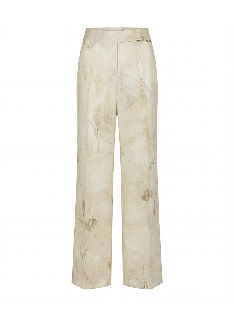 Calça clássica fluída estampada