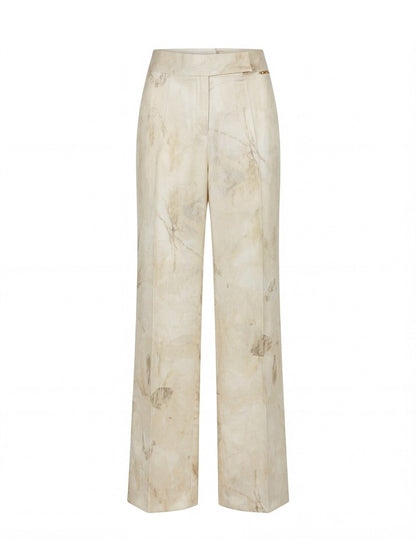 Calça clássica fluída estampada