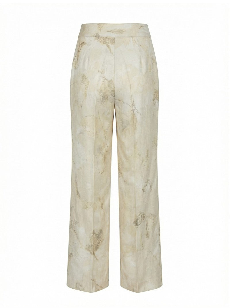 Calça clássica fluída estampada