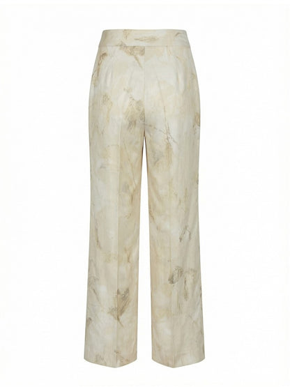 Calça clássica fluída estampada