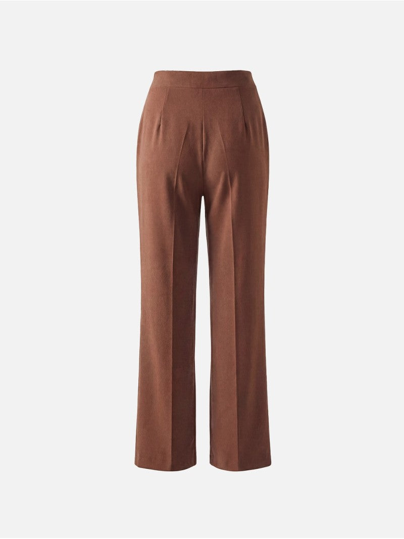 Calça de corte reto em tecido liso