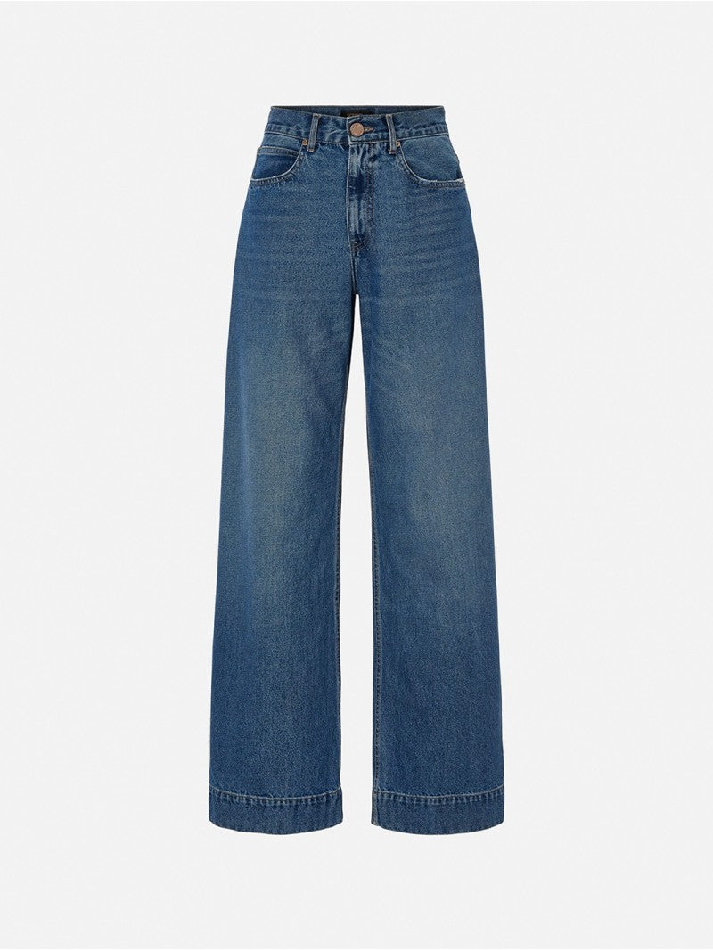 Calça de ganga com corte reto