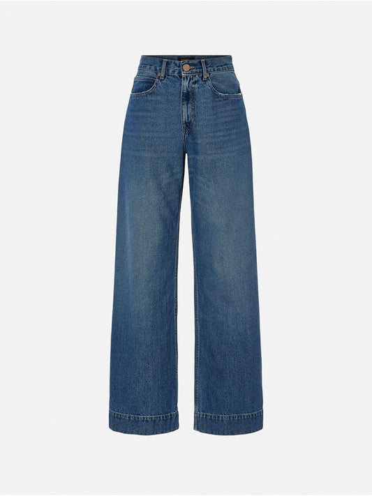 Calça de ganga com corte reto