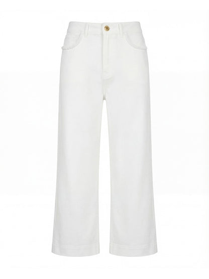 Calça de ganga com pormenor de missangas