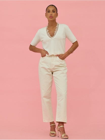 Calça de ganga corte reto