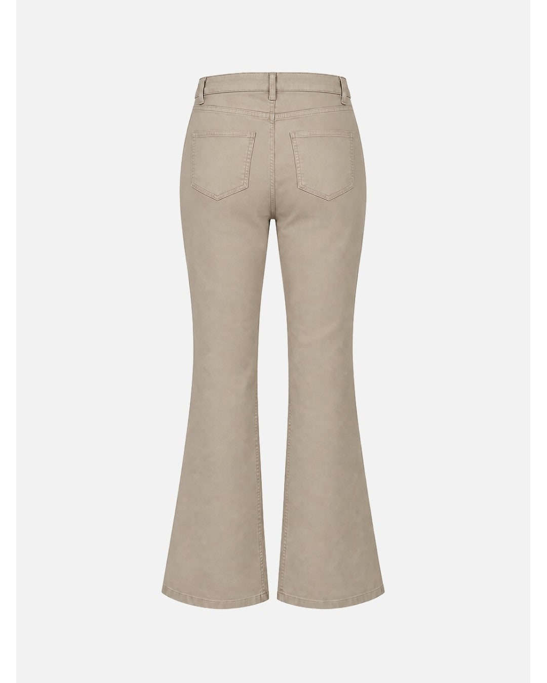 Calça de sarja com detalhe em napa e logo metálico