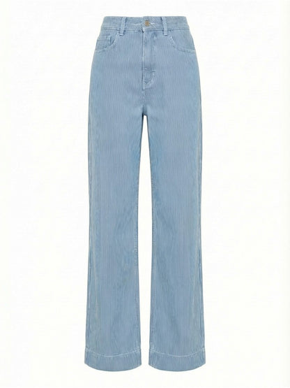 Calça jeans wide leg com risca