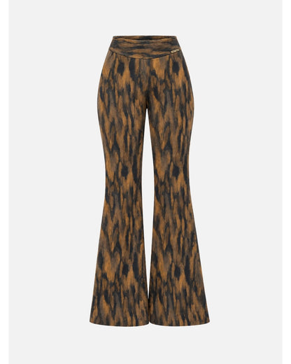 Calça wide led de padrão tye dye escuro