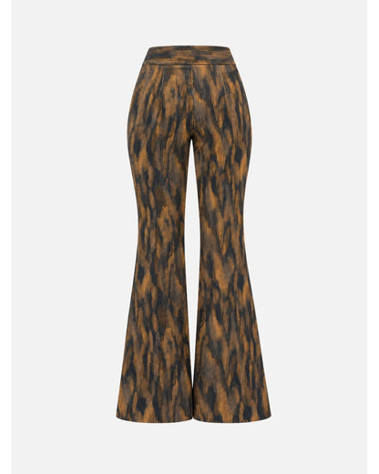 Calça wide led de padrão tye dye escuro