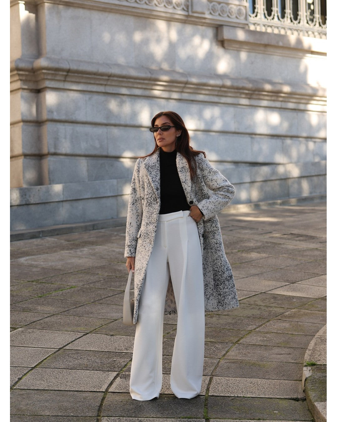 Calça wide leg com pinça