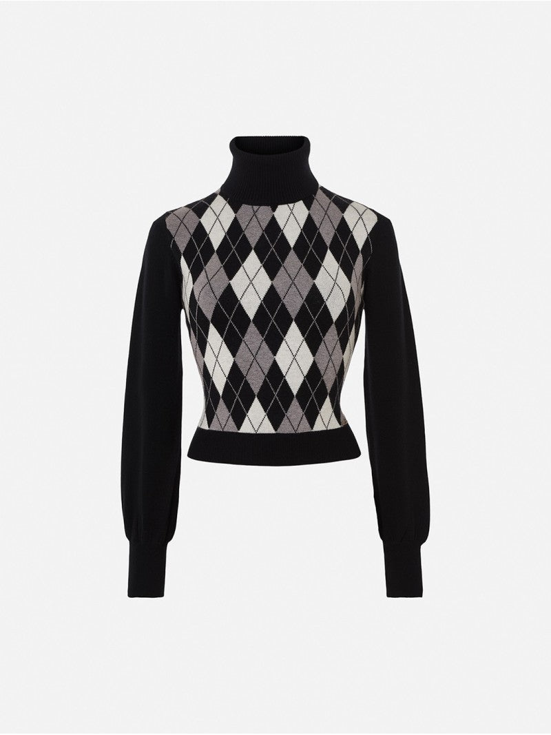 Camisola com padrão de losangos