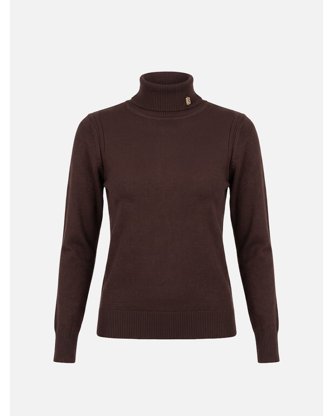 Camisola de malha básica de gola alta com logo