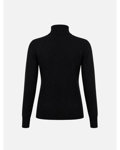 Camisola de malha básica de gola alta com logo