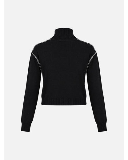Camisola de malha com pormenor em contraste