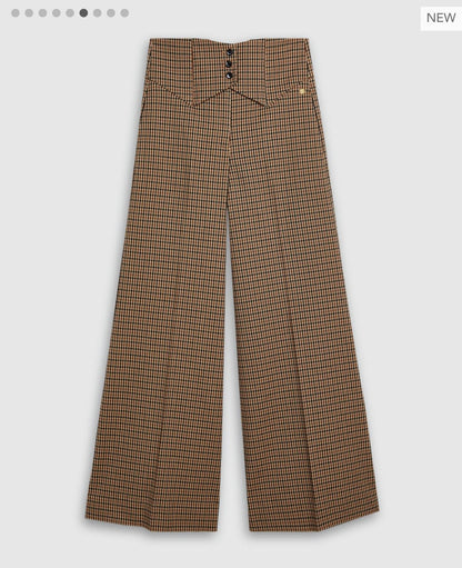 Calça de alfaiataria xadrez JOSH V com cintura trabalhada