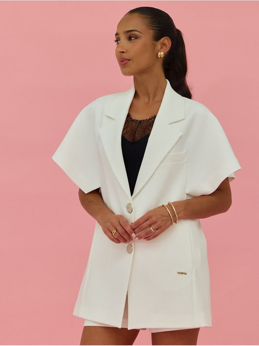 Colete reto com botões metálicos