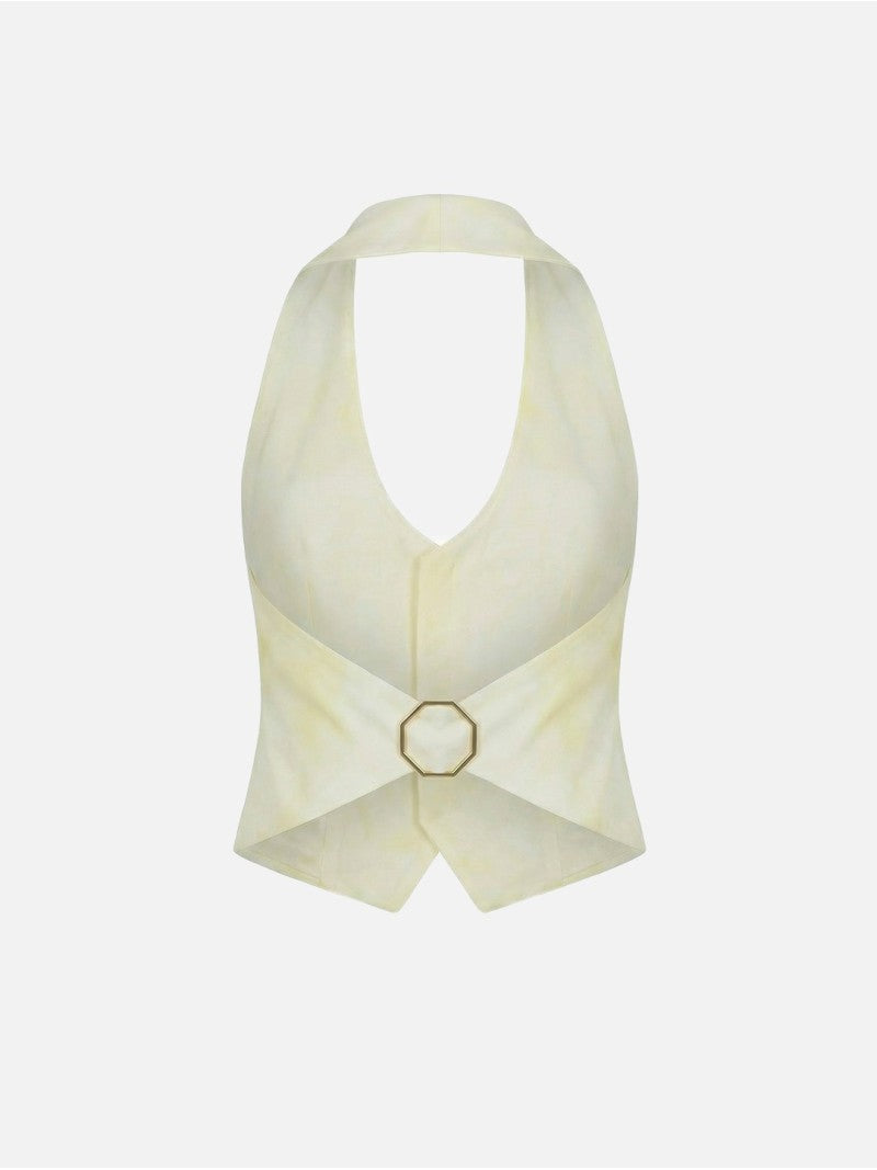 Colete tye dye com costa aberta