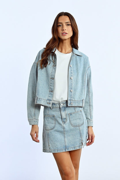Jaqueta jeans cropped
