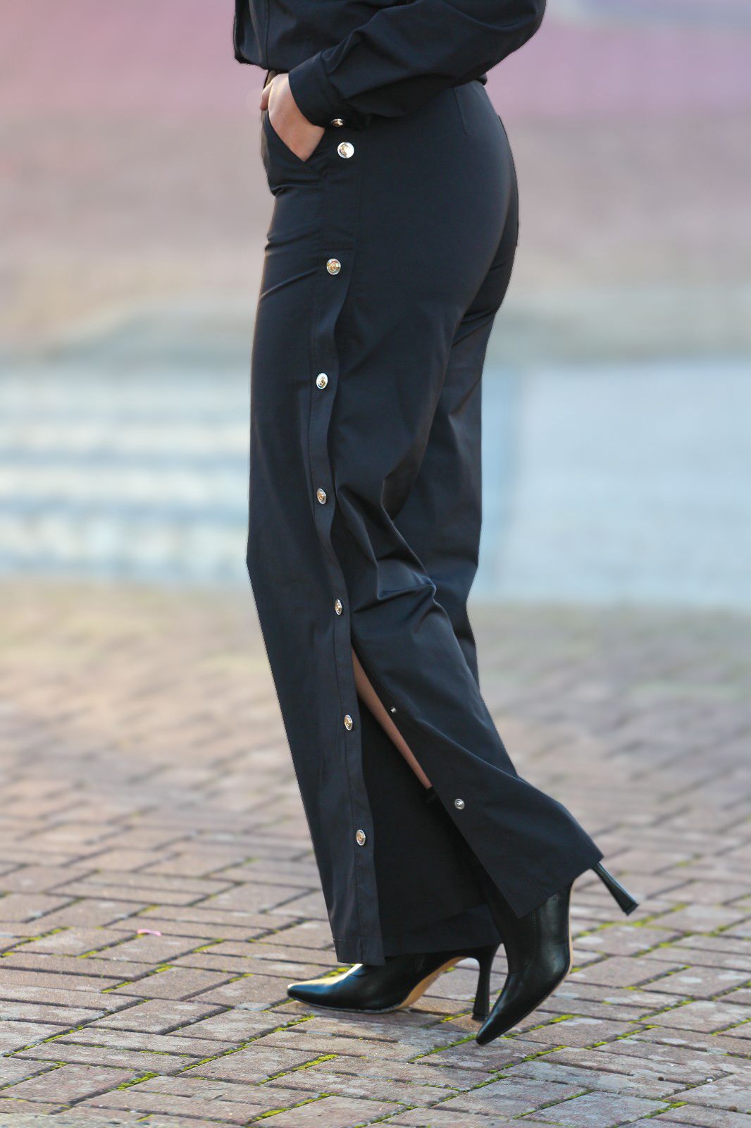 ✨ Conjunto Black Button — Camisa + Top + Calça