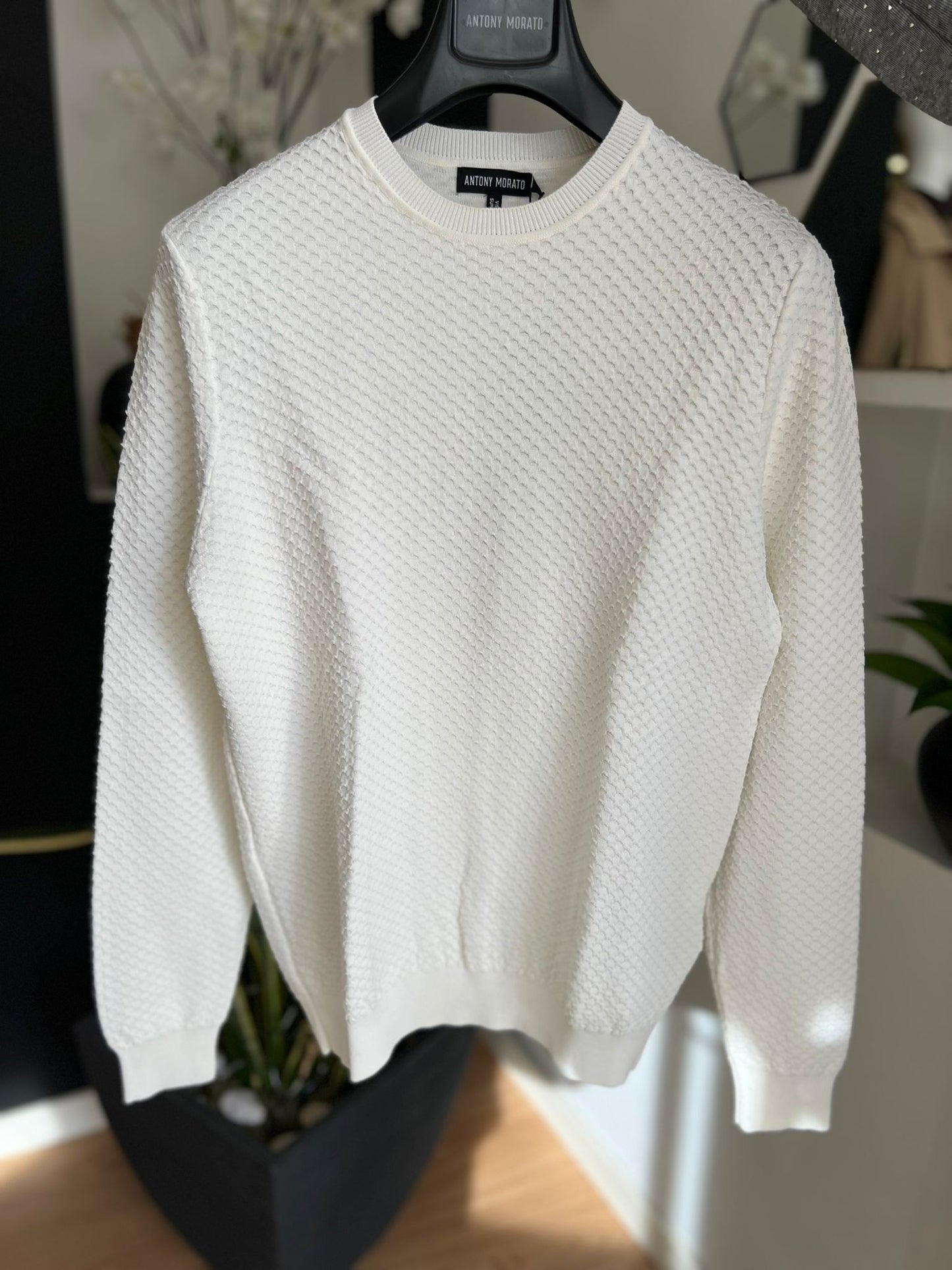 Camisola Antony Morato – Malha Texturada Favos (Branco)