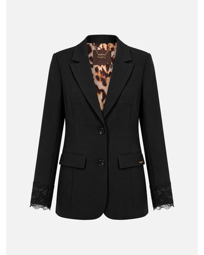 Blazer com pormenor em renda