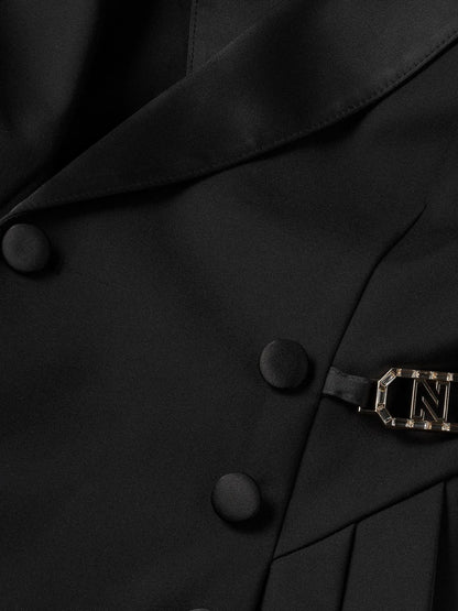 Vestido blazer evasê com fivela