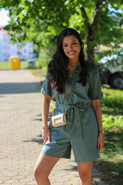 Macacão Khaki com Cinto
